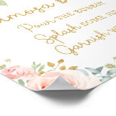 Chic Garden Blush Pink Blumengrün Mimosa Bar Poster (Ecke)