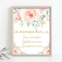 Chic Garden Blush Pink Blumengrün Mimosa Bar
