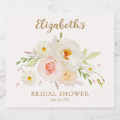 Chic Garden Floral Brautparty Schaumweinetikett (Einzelnes Label)