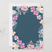 Chic Garden Pink Blume Bachelorette Einladung (Rückseite)