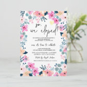 Chic Garden Pink Blume Lopement Einladung (Stehend Vorderseite)