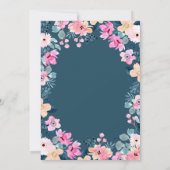 Chic Garden Pink Blume Lopement Einladung (Rückseite)