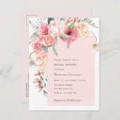 Chic garden Thema Aquarellblumen Brautparty Einladungspostkarte (Vorne/Hinten)