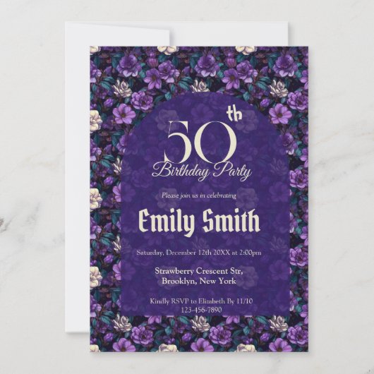 Chic Gardenias Fantasy 90Th Birthday Einladung (Vorderseite)