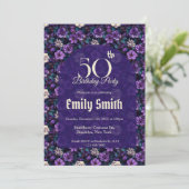 Chic Gardenias Fantasy 90Th Birthday Einladung (Stehend Vorderseite)