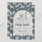 Chic Gardenias Inspired Romantic Party Einladung (Vorne/Hinten)