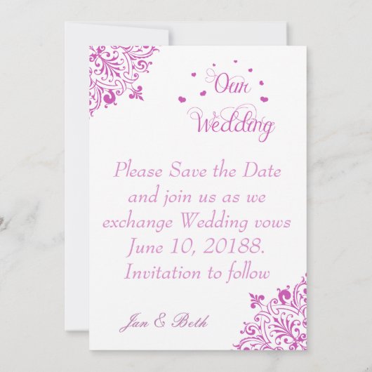 Chic Gay Lesbian Save the Date (Rückseite)