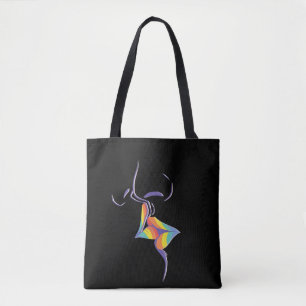 Chic Gay Pride Rainbow Lips Küssen Lesbian Paar Tasche