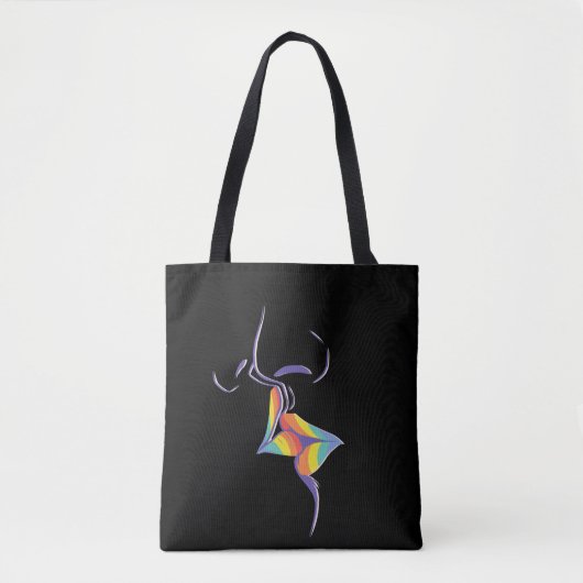 Chic Gay Pride Rainbow Lips Küssen Lesbian Paar Tasche (Vorderseite)