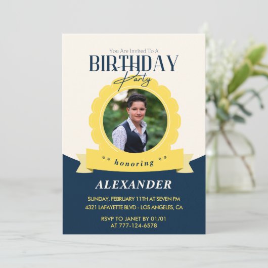 Chic Geburtstag 17. Geburtstag Einladung Modern (Stehend Vorderseite)