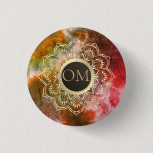 Chic Gefärbte Krawatte OM Mandala Button