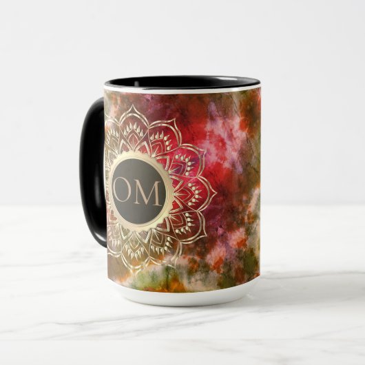 Chic Gefärbte Krawatte OM Mandala Tasse (Vorderseite Links)