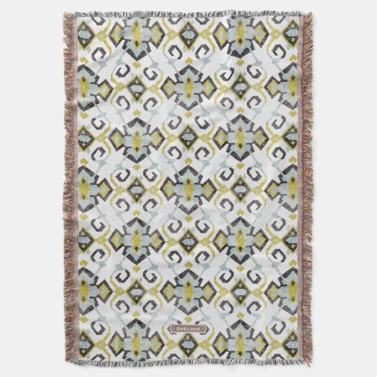 Chic-Gelb-Graukat-Stammmuster Decke (Vorderseite Vertikal)