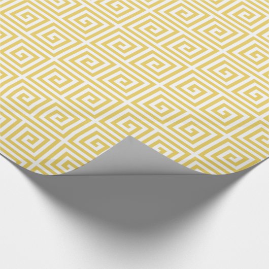 Chic gelb griechisch wichtige geometrische Muster  Geschenkpapier (Ecke)