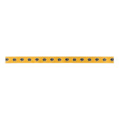 Chic gelb mit Schwarz-Weiß-Paw-Druck Satinband (Vorderseite)