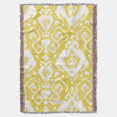 Chic gelb und grau-Damast-Kat-Stammmuster Decke (Vorderseite Vertikal)