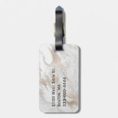 Chic gemarmorter Blick-mit Monogramm Gepäck-Umbau Gepäckanhänger (Rückseite vertikal)