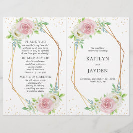 Chic Geometric Gold Foil Floral Wedding