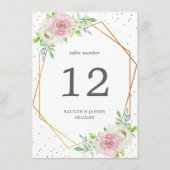 Chic Geometric Gold Foil Floral Wedding Einladung (Vorderseite)