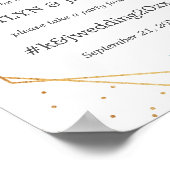 Chic Geometric Gold Foil Floral Wedding Poster (Ecke)