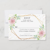 Chic Geometric Gold Foil Floral Wedding RSVP Einladung (Vorderseite)