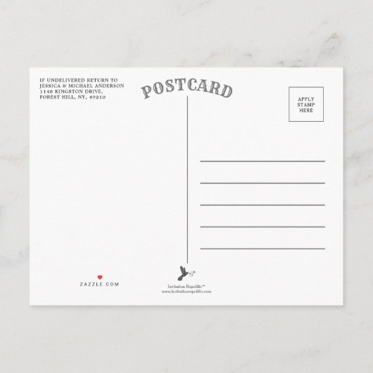 Chic Geometric Gold Foil Save the Date Ankündigungspostkarte (Rückseite)