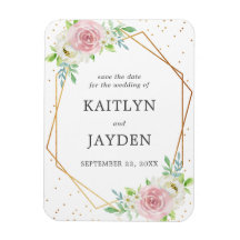 Chic Geometric Gold Foil Save the Date