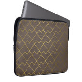 Chic Geometric Golden Coffee Chocolate Brown Laptopschutzhülle (Vorne Rechts)
