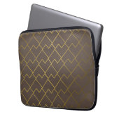 Chic Geometric Golden Coffee Chocolate Brown Laptopschutzhülle (Vorderseite Links)