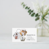 Chic Geometric Hexagon Foto Collage Fotograf Visitenkarte (Stehend Vorderseite)