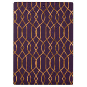 Chic Geometric Lila Gold Lattice Muster Klemmbrett (Rückseite)