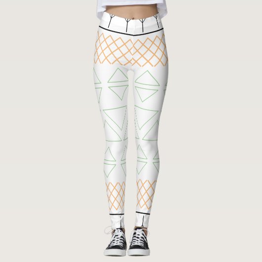 Chic Geometric Muster Print Leggings (Vorderseite)
