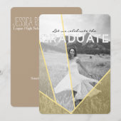 Chic Geometric Overlay | Foto der Graduierungspart Einladung (Vorne/Hinten)