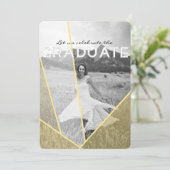 Chic Geometric Overlay | Foto der Graduierungspart Einladung (Stehend Vorderseite)