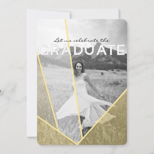 Chic Geometric Overlay | Foto der Graduierungspart Einladung (Vorderseite)