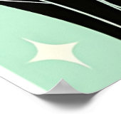 Chic Geometric Pastel Black Cat Pumpkin Halloween Poster (Ecke)