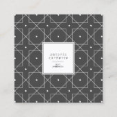 Chic Geometric Pattern Squared White/Black ID799 Quadratische Visitenkarte (Vorderseite)