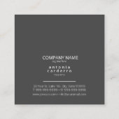 Chic Geometric Pattern Squared White/Black ID799 Quadratische Visitenkarte (Rückseite)