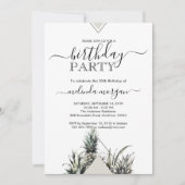 Chic Geometric Pinaple tropischer Erwachsene Gebur Einladung (Vorderseite)