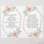Chic Geometric Rose Gold Foil Floral Wedding (Rückseite)