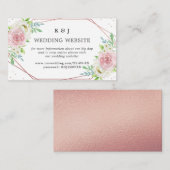 Chic Geometric Rose Gold Foil Floral Wedding Begleitkarte (Vorne/Hinten)