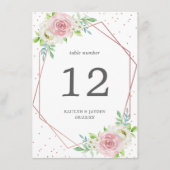 Chic Geometric Rose Gold Foil Floral Wedding Einladung (Vorderseite)