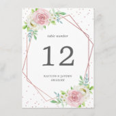 Chic Geometric Rose Gold Foil Floral Wedding Einladung (Rückseite)