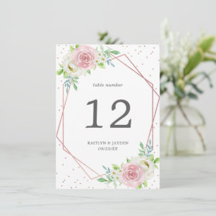 Chic Geometric Rose Gold Foil Floral Wedding Einladung