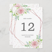 Chic Geometric Rose Gold Foil Floral Wedding Einladung (Vorne/Hinten)