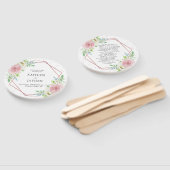 Chic Geometric Rose Gold Foil Floral Wedding Fächer (Non-assembled)