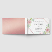 Chic Geometric Rose Gold Foil Floral Wedding Gästebuch (Voll)
