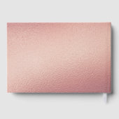 Chic Geometric Rose Gold Foil Floral Wedding Gästebuch (Rückseite)