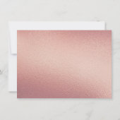 Chic Geometric Rose Gold Foil Floral Wedding Info Einladung (Rückseite)