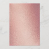 Chic Geometric Rose Gold Foil Floral Wedding Menükarte (Rückseite)